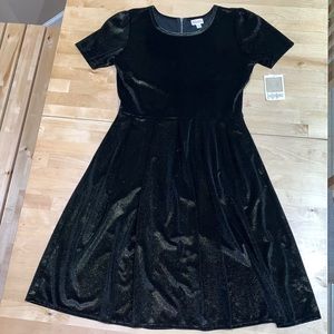LuLaRoe Elegant Amelia dress.  XL.  Velvet feel with gold sparkle thread.  NWT.